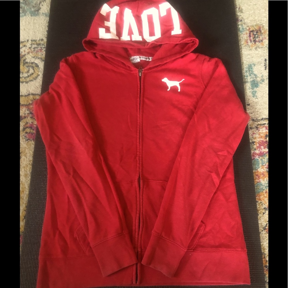 Vs pink zip up hoodie